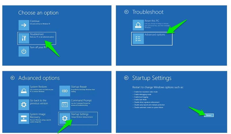 Windows Recovery Environment safe mode