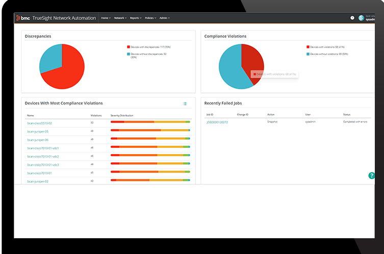 TrueSight Automation for Networks compliance check