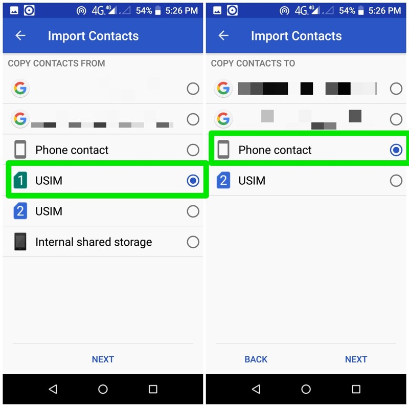 Save SIM contacts to phone