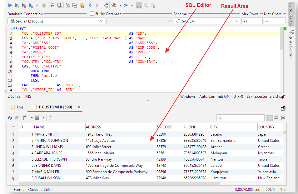 DbVisualizer Interface