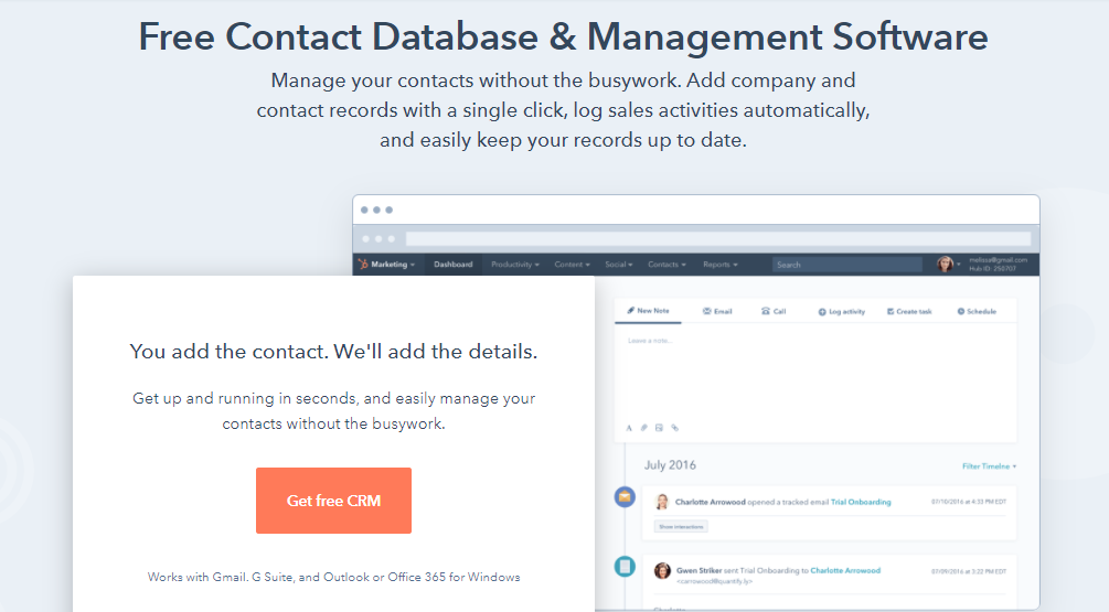 HubSpot contact management software