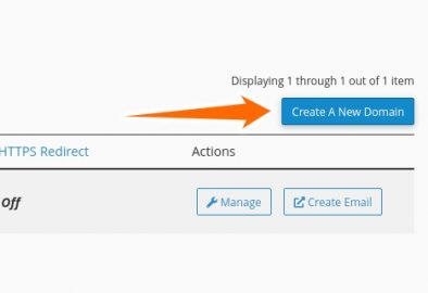 cpanel create a domain