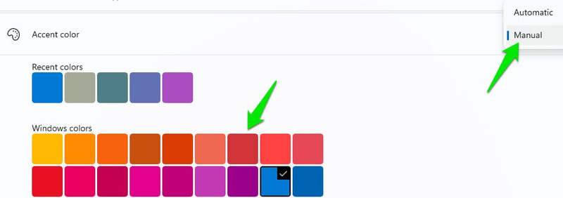 Manually select color