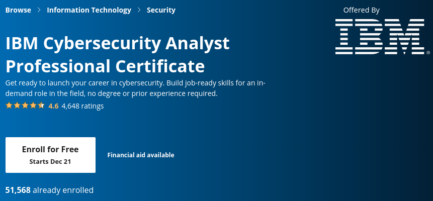 IBM ethical hacking certificate course