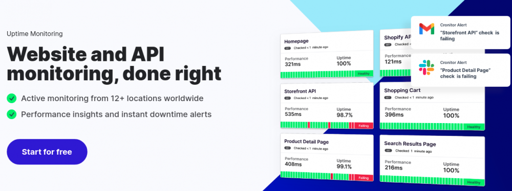 cronitor-website and API monitoring