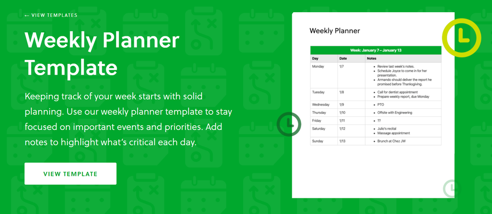 Evernote Weekly Planner