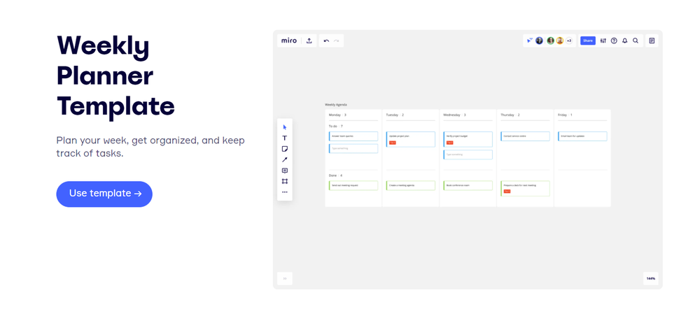 Miro Weekly Planner