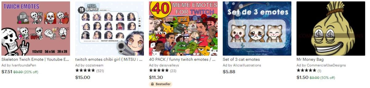 visit etsy and search for emoji discord