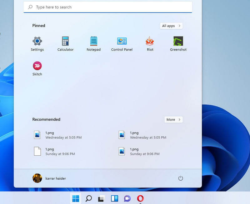 Windows 11 Start menu