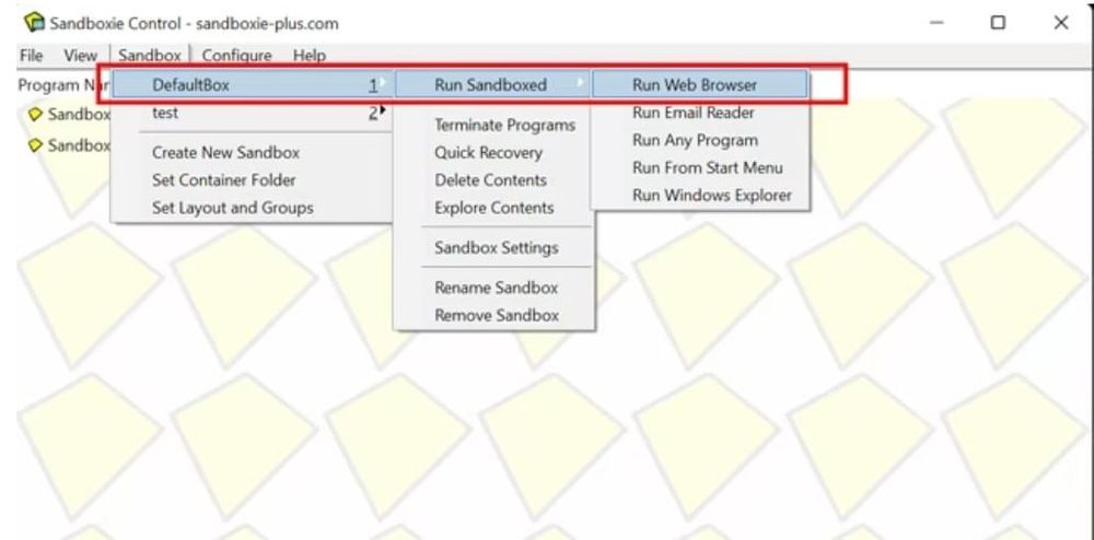 Run Sandboxie