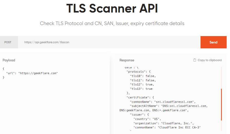 geekflare tls scanner api