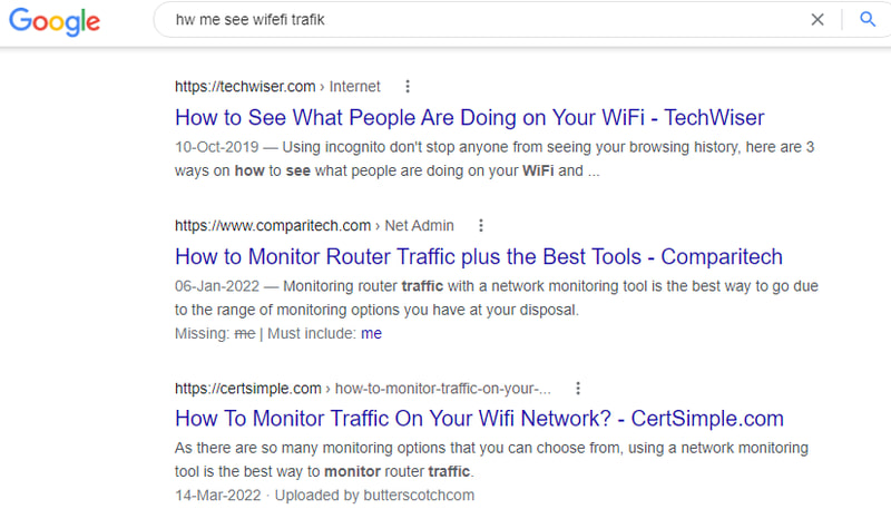 Search Google for WiFi snooping resources