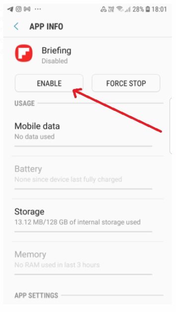 disable app android