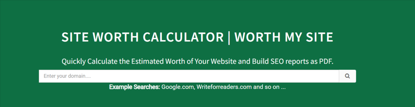 Website value calculators