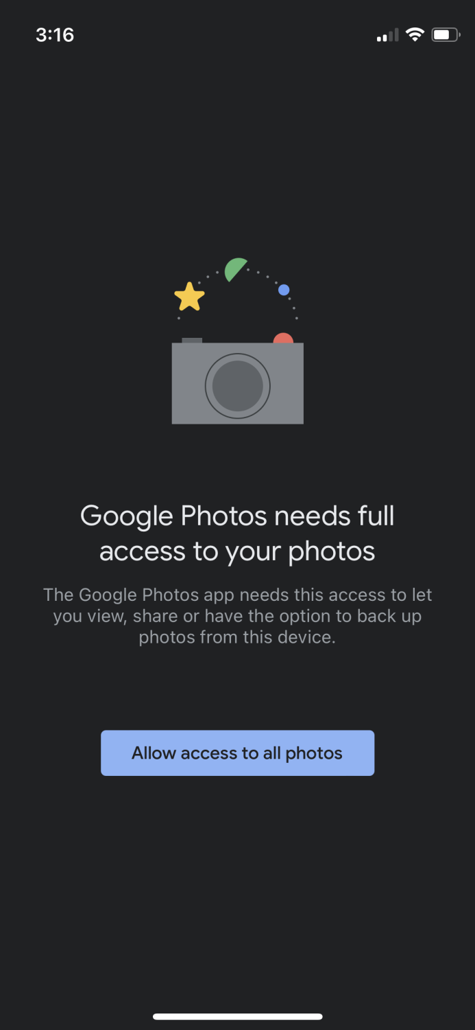 google photos needs access to photos