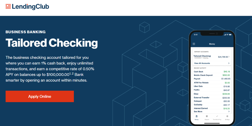 Business checking accounts from LendingClub