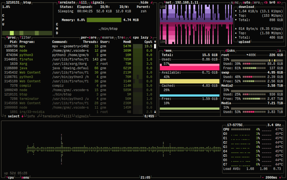 btop: linux resource monitor