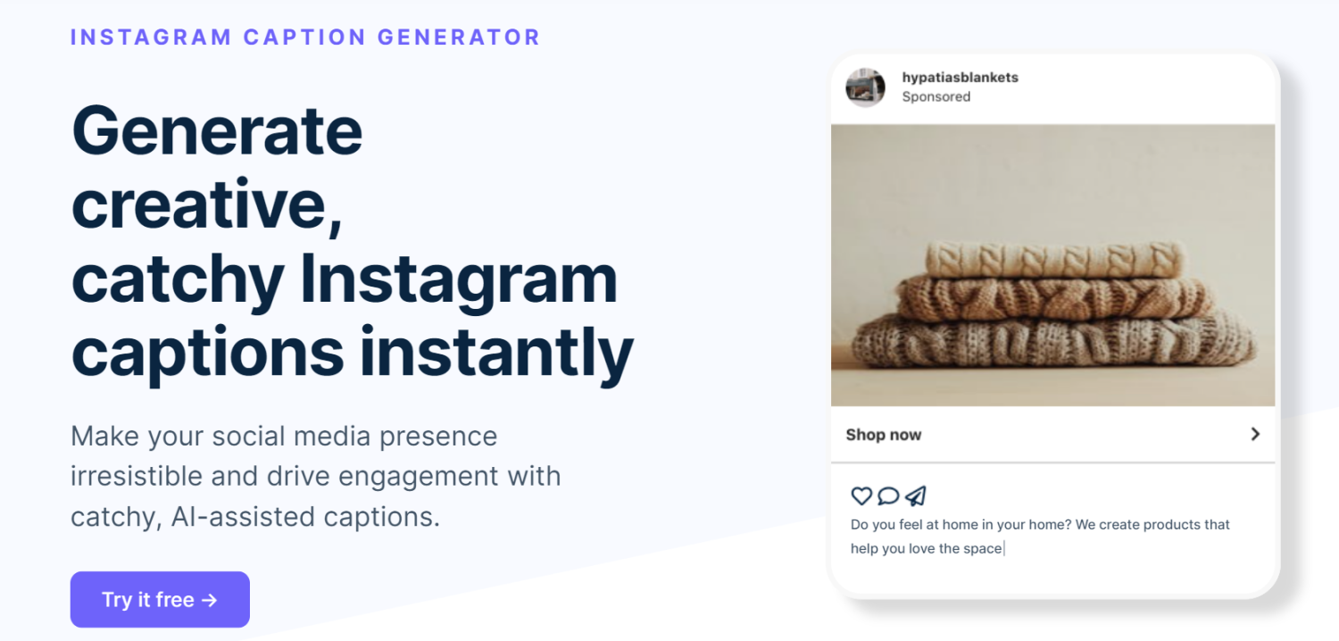 Instagram caption generator