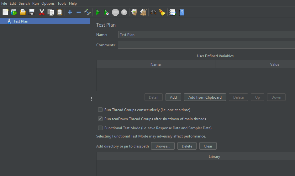 JMeter GUI console