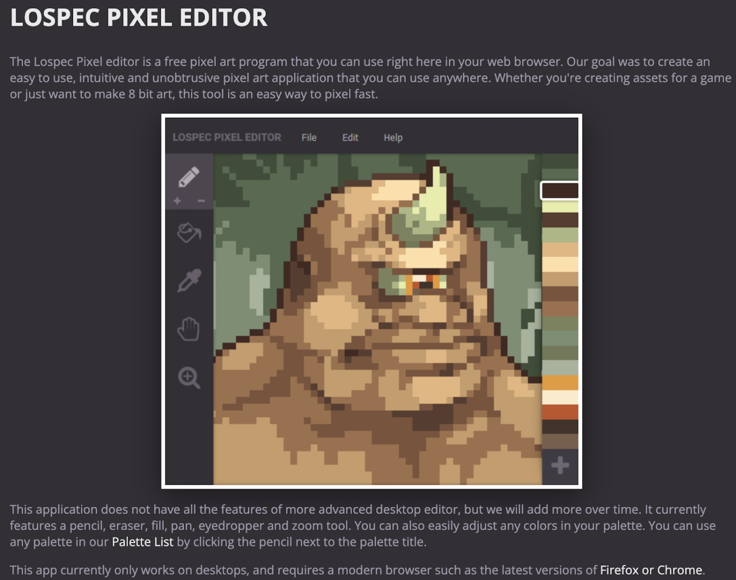 lospec pixel editor