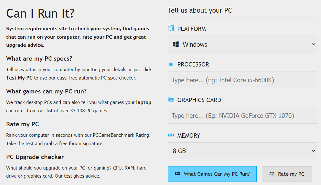 PC Game Benchmark