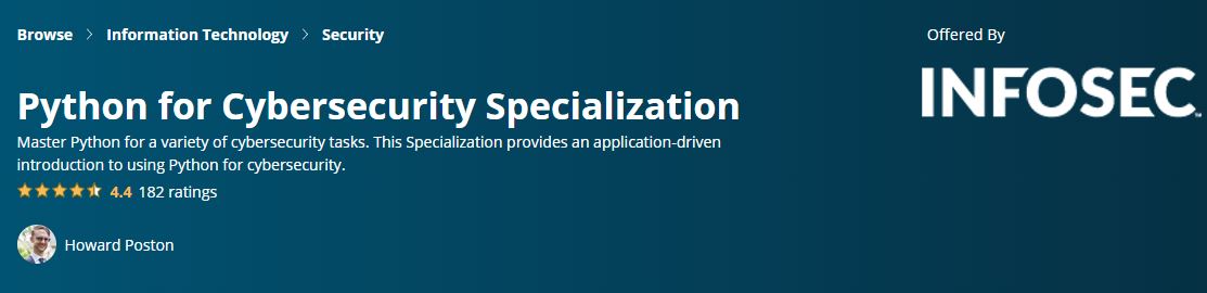 Python Specialization in Cybersecurity Coursera