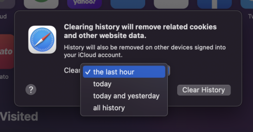 mac clear all history