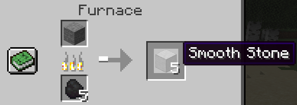 make smooth-stone in minecraft using stone and fuel