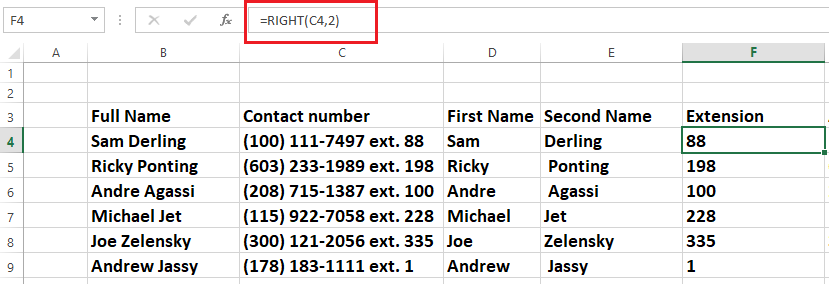 rightfunctionexcel