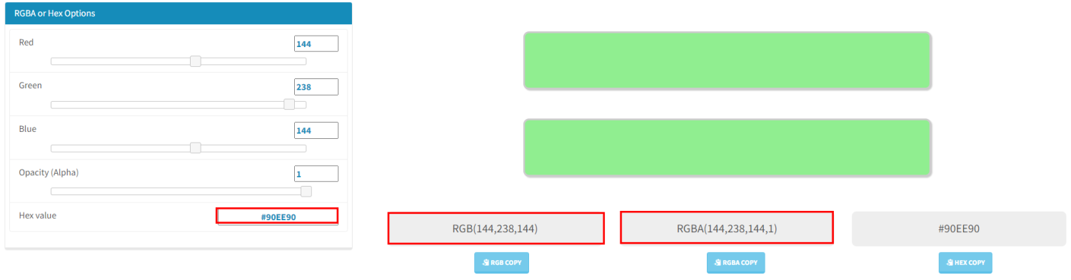 CSS Generator Hex to RGBA