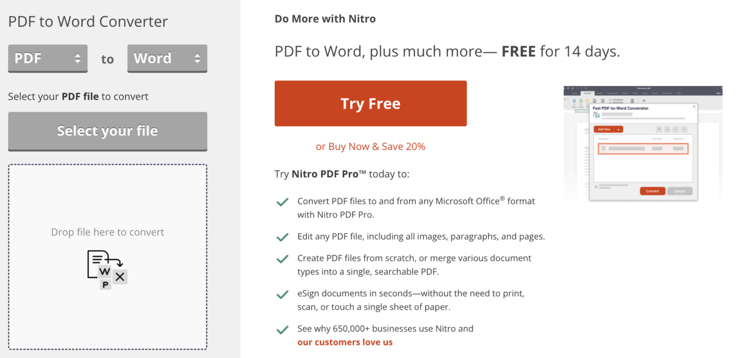 Nitro PDF to Word