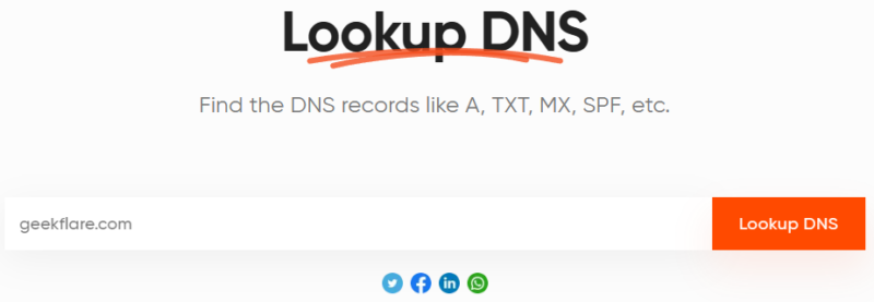 geekflare-lookup-dns