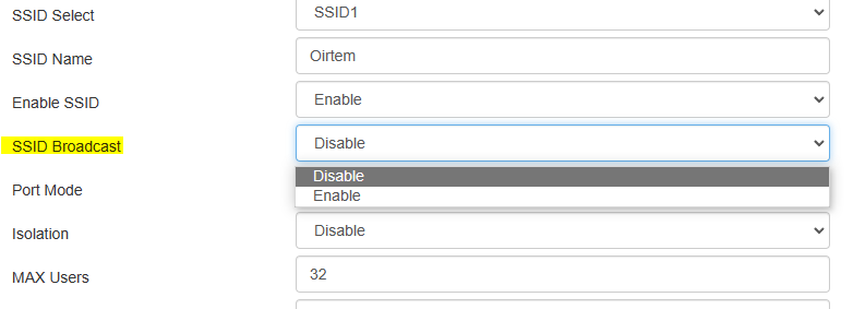 ssid broadcast