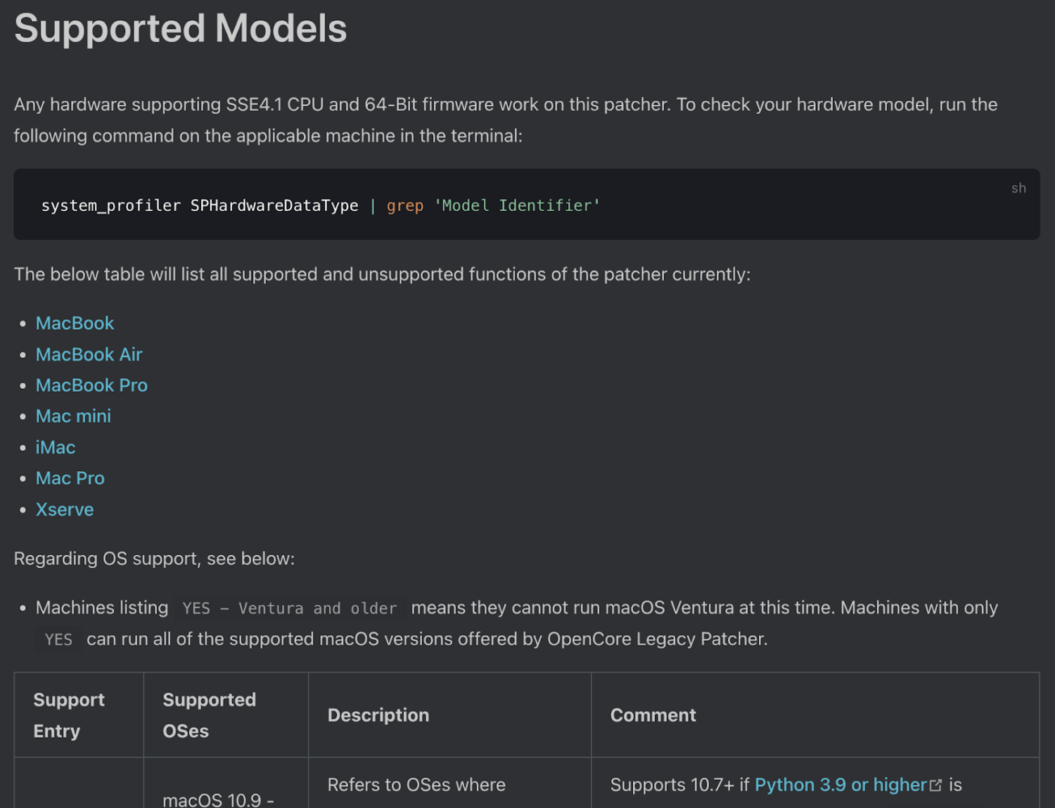 oclp-supported-mac-models