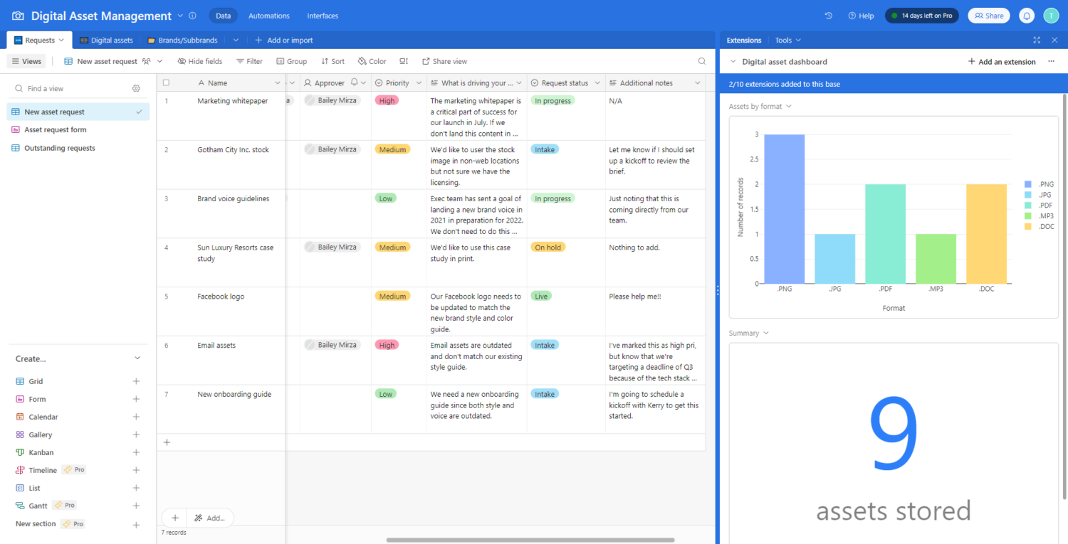 Airtable DAM template