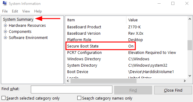 system information