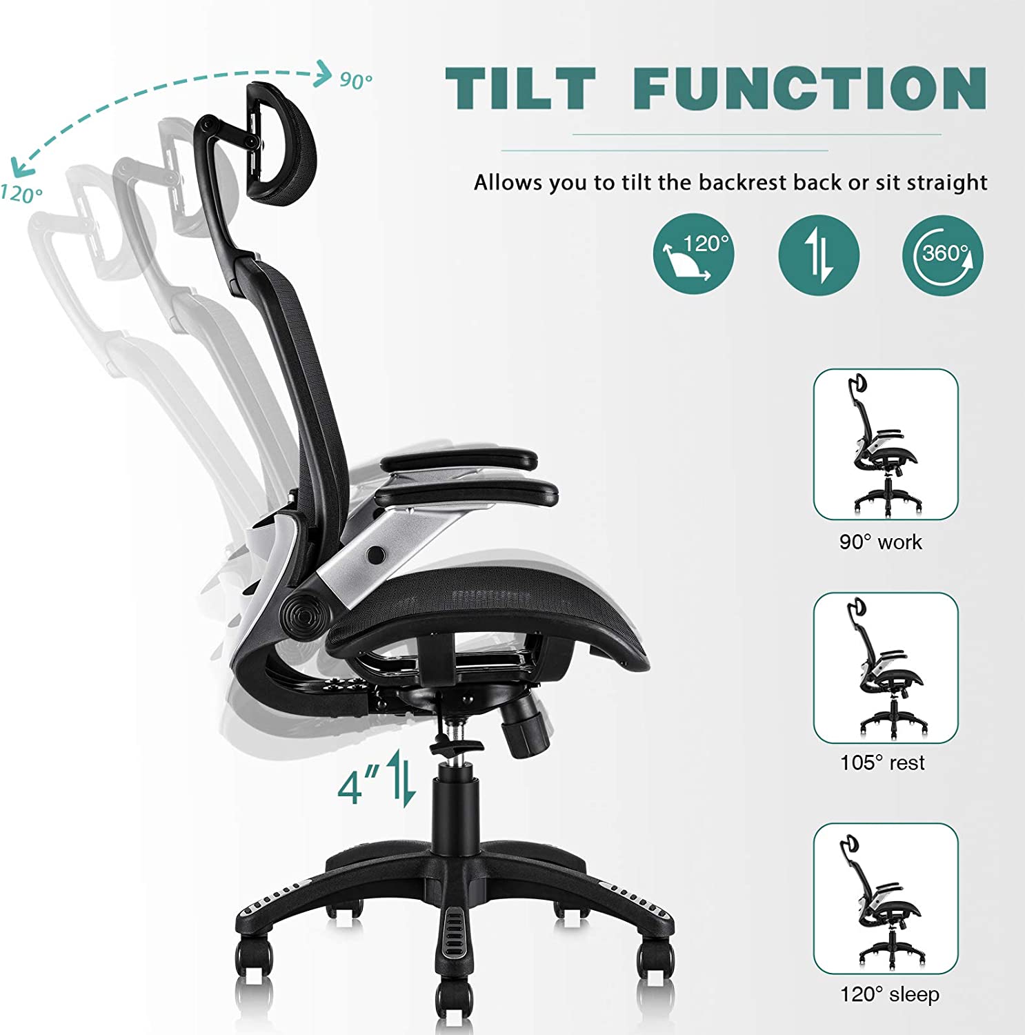 GABRYLLY Ergonomic Mesh Office Chair