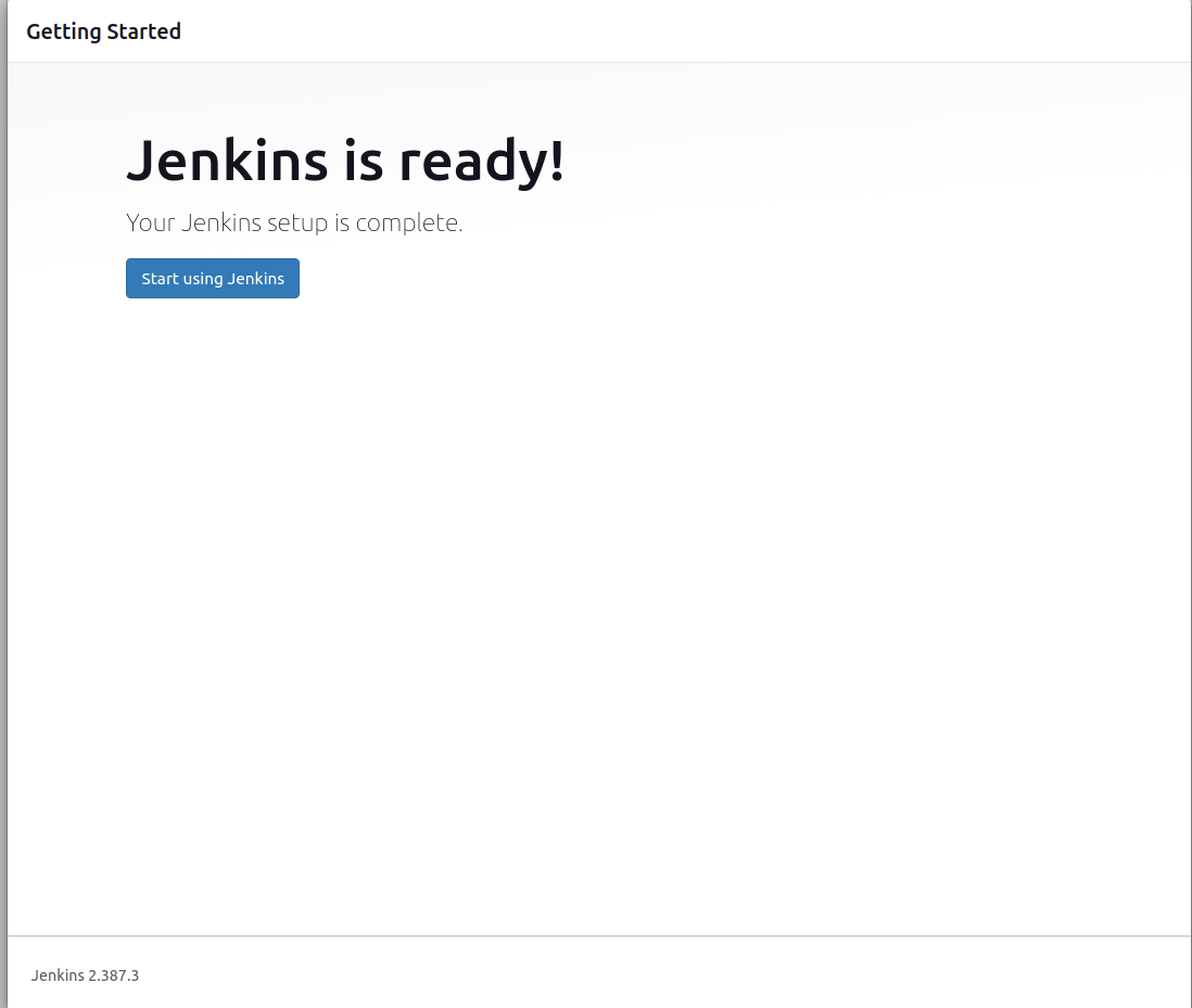 Jenkins is ready