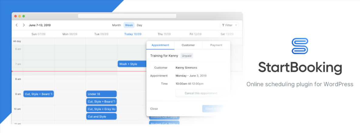 StartBooking WordPress plugin