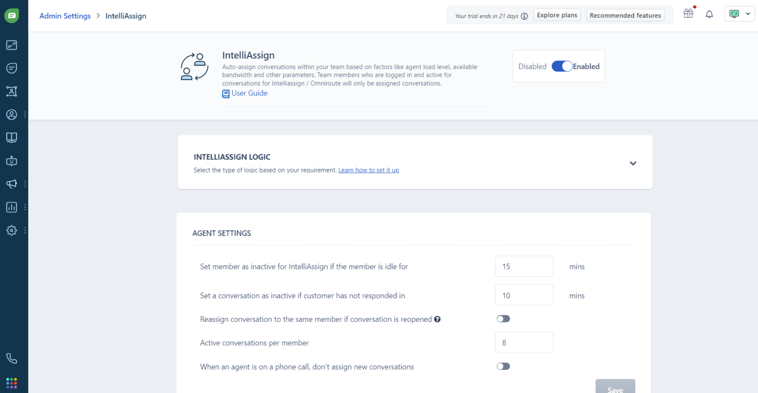 Intelliassign in Freshchat