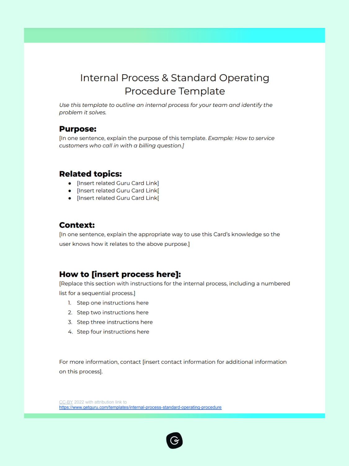 GetGuru standard operating procedure templates