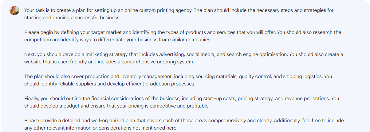 Setting up online custom printing prompt