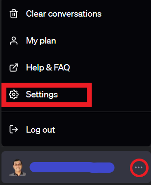 Click on Settings