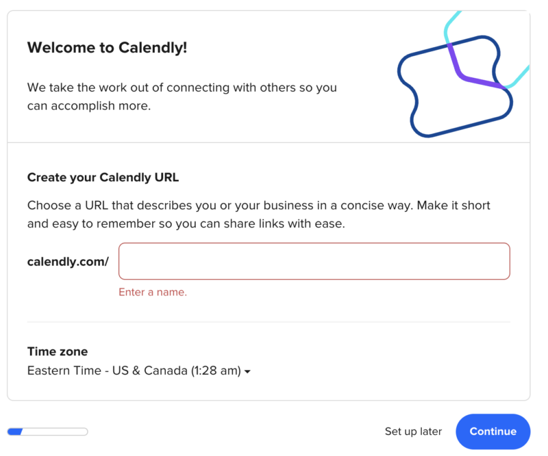 setting up calendly