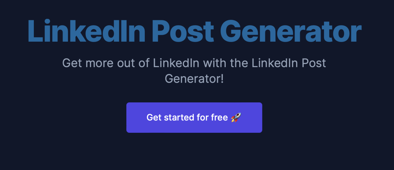 Linkedin post generator.