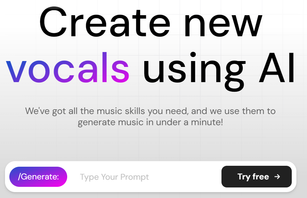 Create new vocals using ai on MusicStar