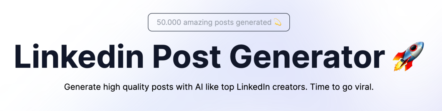 The logo for linkedin post generator.