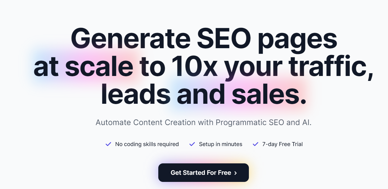 Generate seo pages at scale 10x your traffic leads and sales.