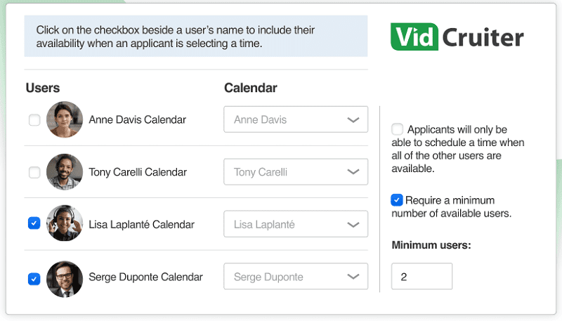 VidCruiter Interview Scheduling Software