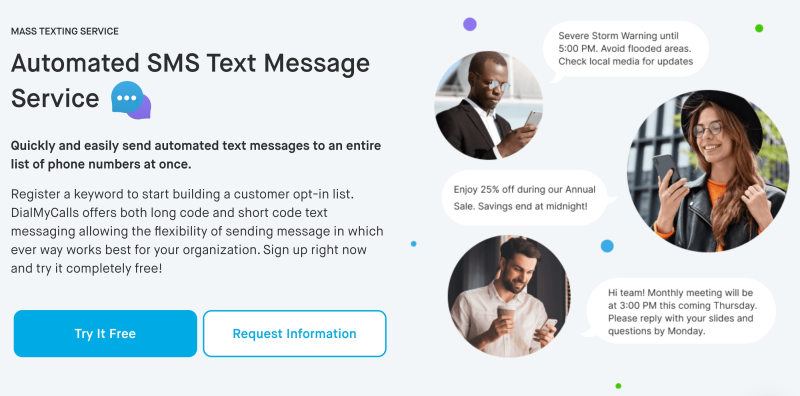 Automated sms text message.